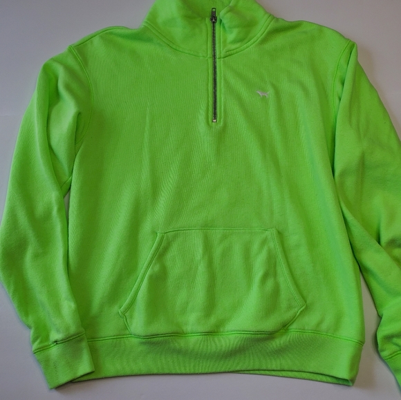 Pink Victoria's Secret Green Pull Over Quarter Zip Oversized Sweatshirt XS - Picture 2 of 12